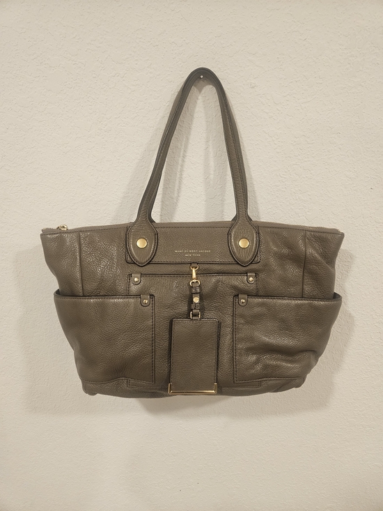 Marc By Marc Jacobs Handbags -  Marc by Marc Jacobs Puma Taupe Cowhide Leather Tote Legacy Bag